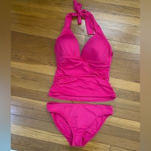 LA BLANCA Women’s 2 Piece Tankini - Size 12 -  Fuchsia BEACH VACATION TIME 🌴